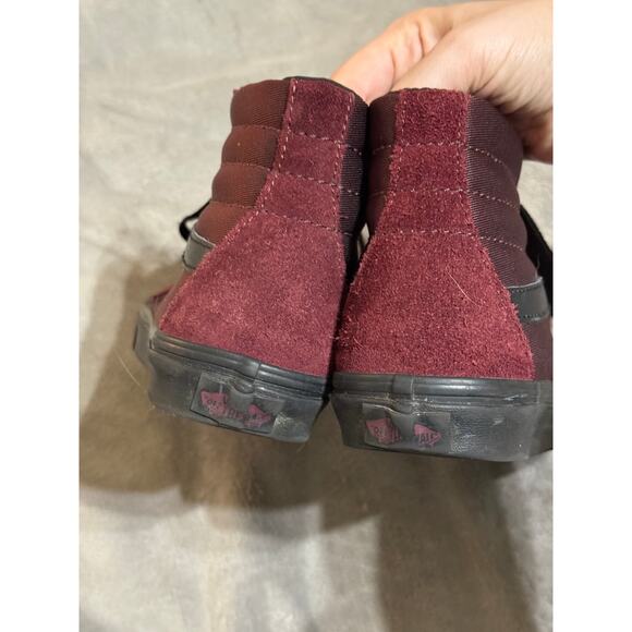 VANS Sk8 Reissue High Metallic Twill Port Royale Size EU 37 Burgundy Suede - Picture 6 of 8